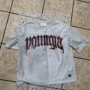 YoungLA White Mesh Graphic Jersey